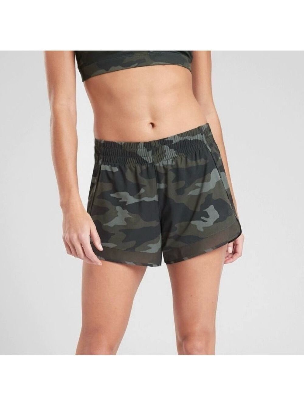 Athleta Printed Mesh Racer Run Shorts - Picture 2 of 9